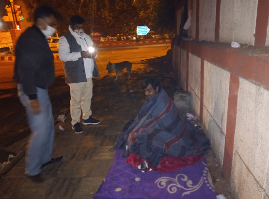 Night vigil - blanket distribution